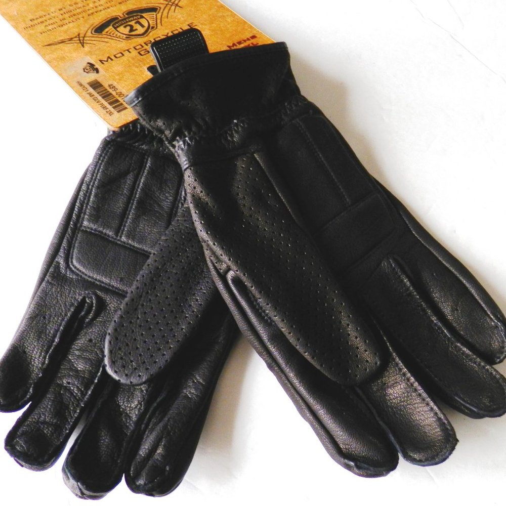 HIGHWAY 21 BLACK JAB PERF GLOVE PREMIUM- MOTORCYCLE PERFORATED GLOVE SIZE XXL - Picture 7 of 9